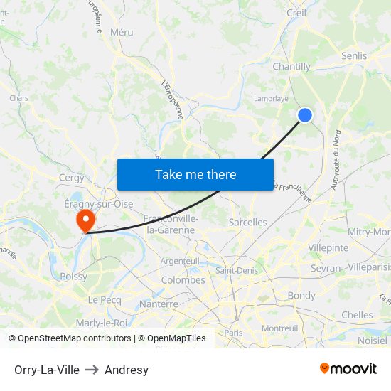 Orry-La-Ville to Andresy map