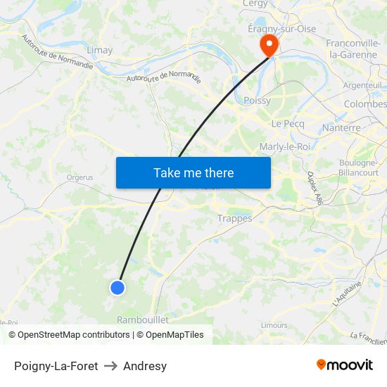 Poigny-La-Foret to Andresy map