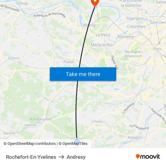 Rochefort-En-Yvelines to Andresy map