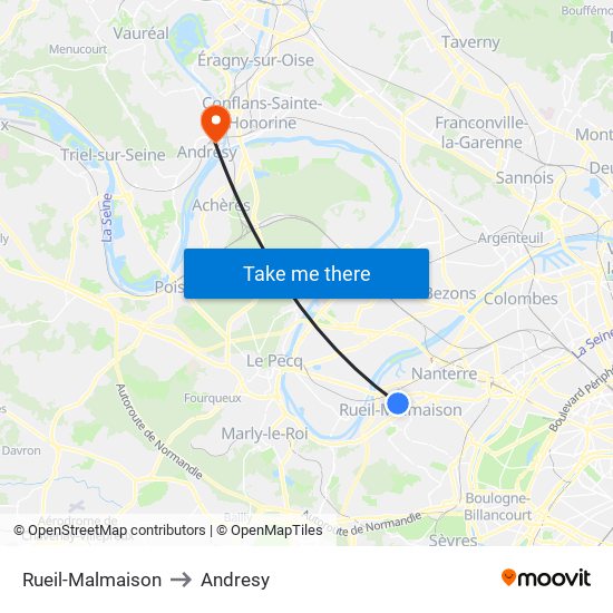 Rueil-Malmaison to Andresy map