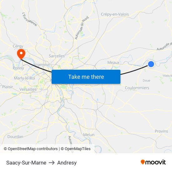 Saacy-Sur-Marne to Andresy map