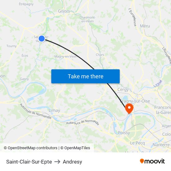 Saint-Clair-Sur-Epte to Andresy map