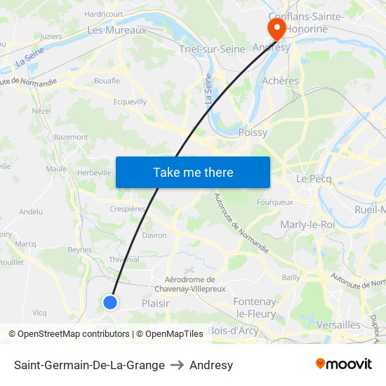 Saint-Germain-De-La-Grange to Andresy map