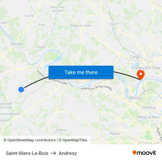 Saint-Illiers-Le-Bois to Andresy map