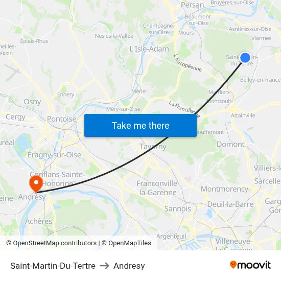 Saint-Martin-Du-Tertre to Andresy map