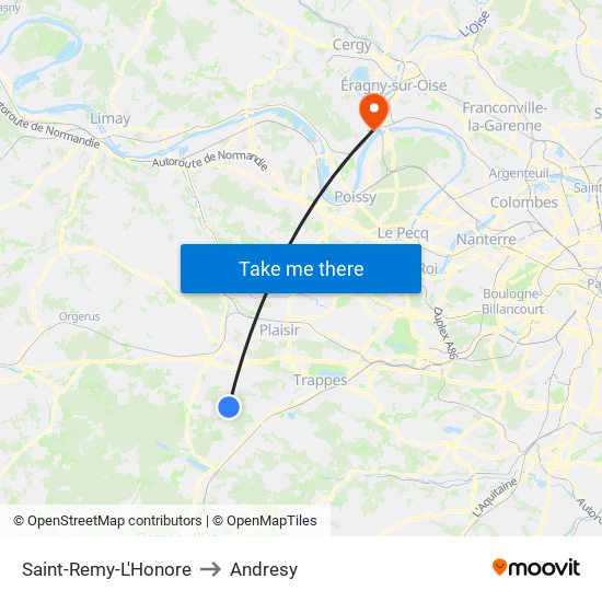 Saint-Remy-L'Honore to Andresy map