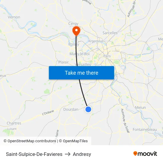 Saint-Sulpice-De-Favieres to Andresy map