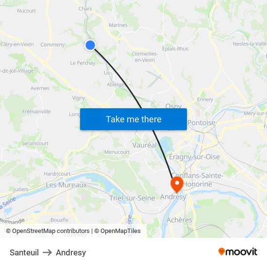Santeuil to Andresy map