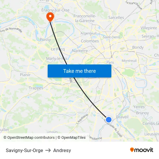 Savigny-Sur-Orge to Andresy map
