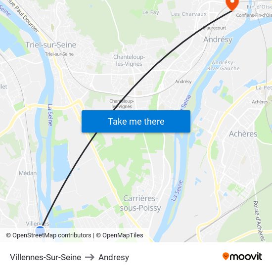 Villennes-Sur-Seine to Andresy map