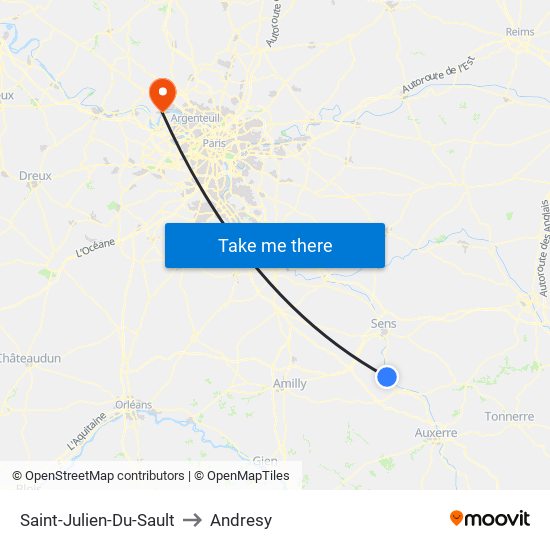 Saint-Julien-Du-Sault to Andresy map