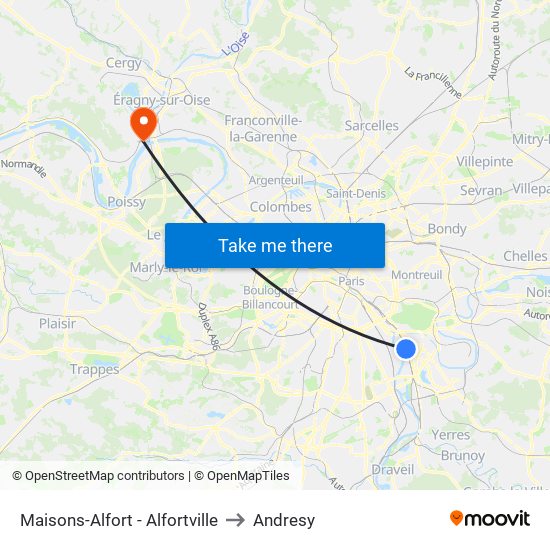 Maisons-Alfort - Alfortville to Andresy map