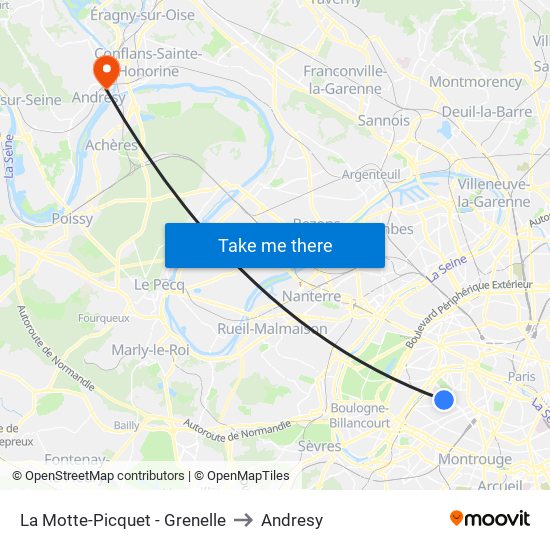 La Motte-Picquet - Grenelle to Andresy map