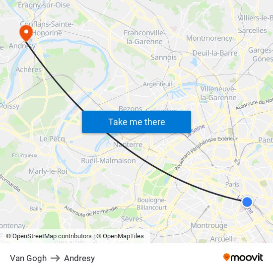 Van Gogh to Andresy map