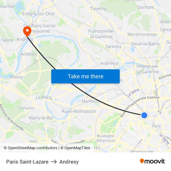 Paris Saint-Lazare to Andresy map