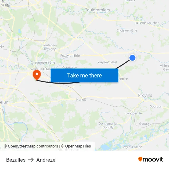 Bezalles to Andrezel map