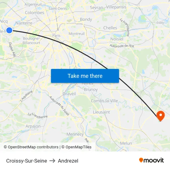 Croissy-Sur-Seine to Andrezel map