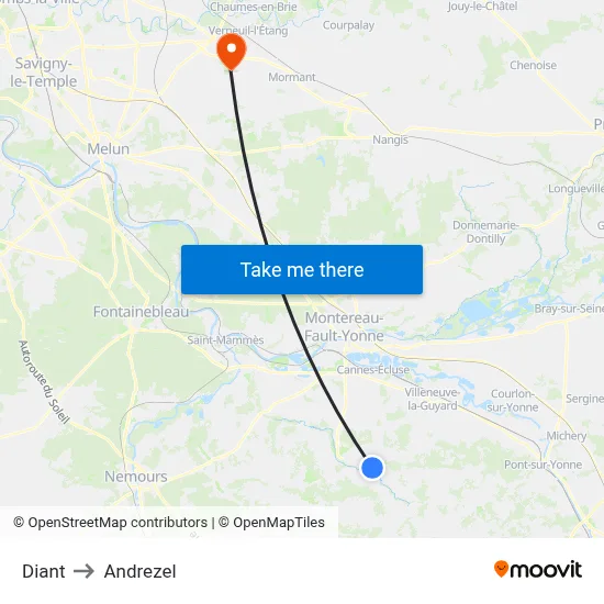 Diant to Andrezel map