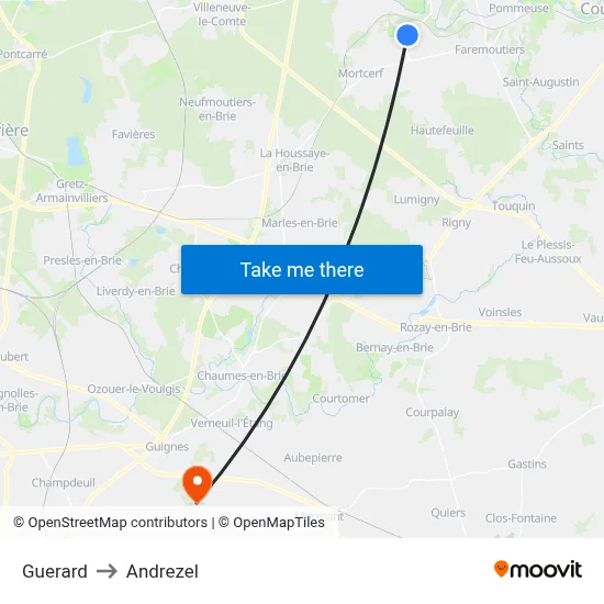 Guerard to Andrezel map
