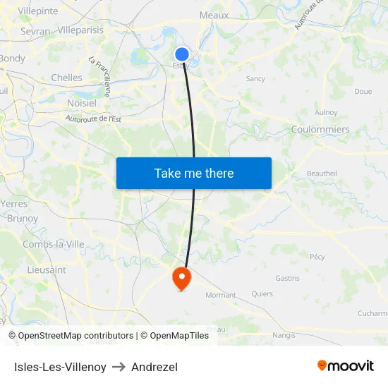Isles-Les-Villenoy to Andrezel map