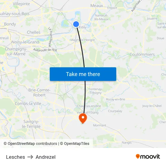 Lesches to Andrezel map
