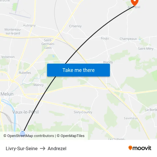 Livry-Sur-Seine to Andrezel map