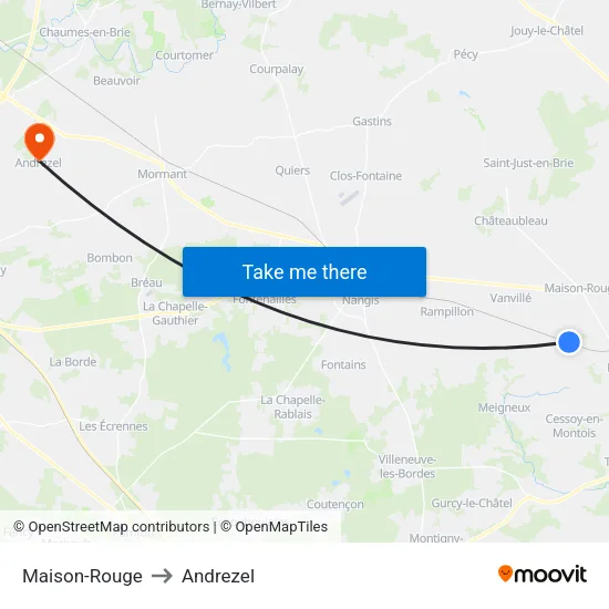 Maison-Rouge to Andrezel map