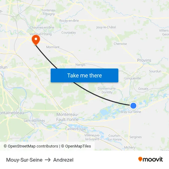 Mouy-Sur-Seine to Andrezel map
