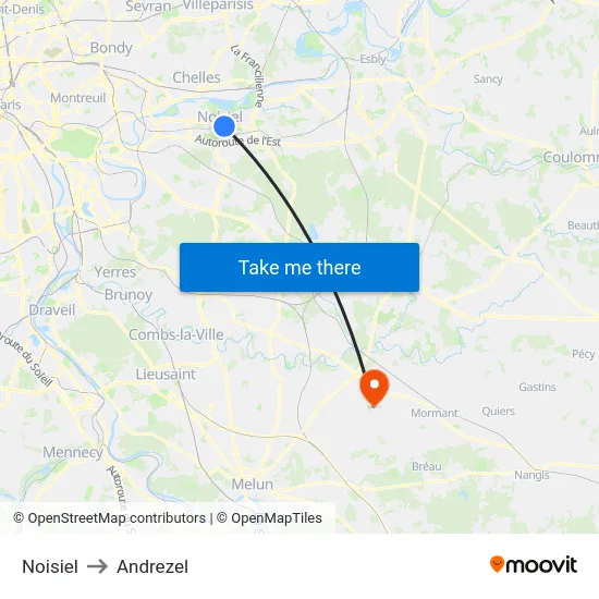 Noisiel to Andrezel map
