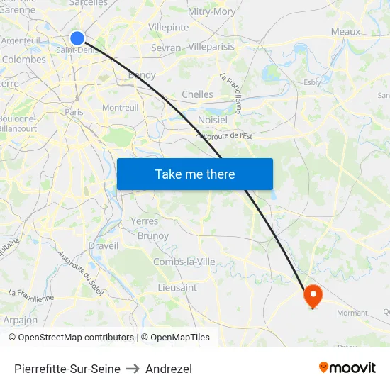 Pierrefitte-Sur-Seine to Andrezel map
