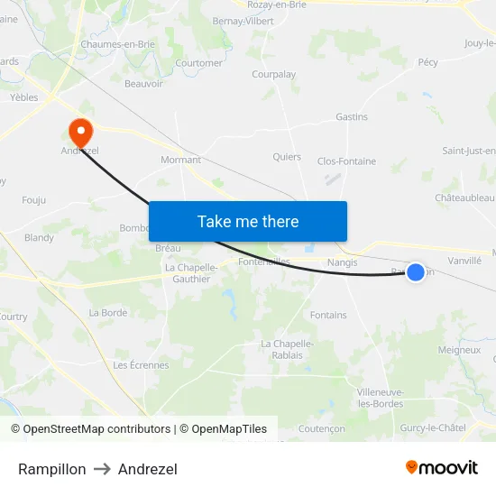 Rampillon to Andrezel map