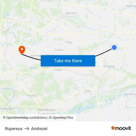 Rupereux to Andrezel map