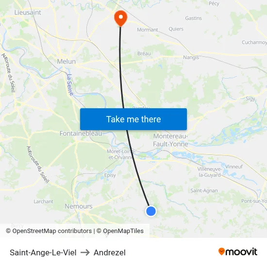 Saint-Ange-Le-Viel to Andrezel map