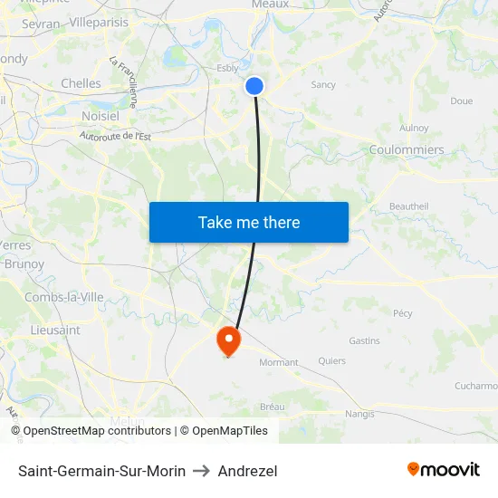 Saint-Germain-Sur-Morin to Andrezel map