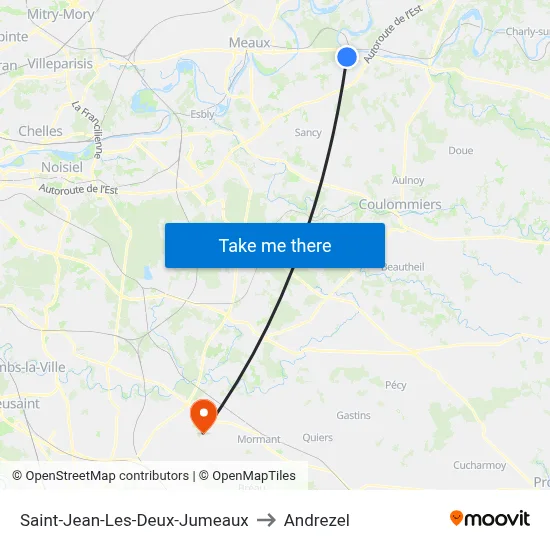 Saint-Jean-Les-Deux-Jumeaux to Andrezel map