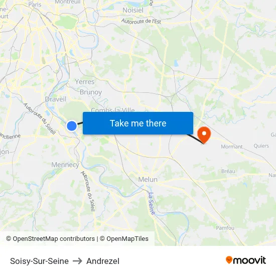 Soisy-Sur-Seine to Andrezel map