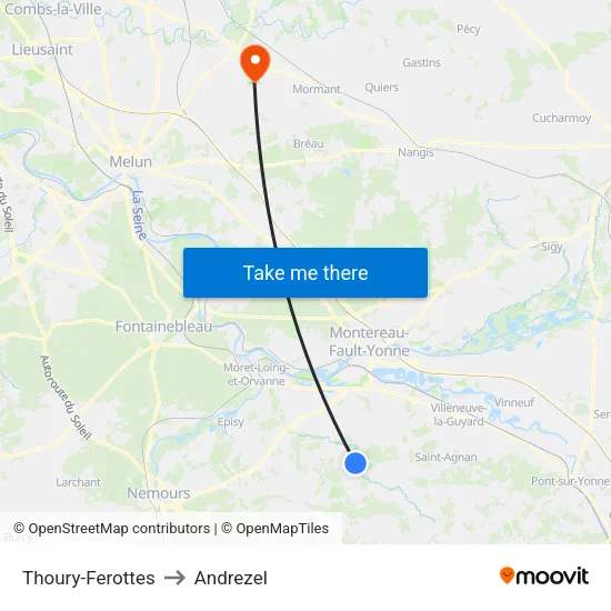 Thoury-Ferottes to Andrezel map