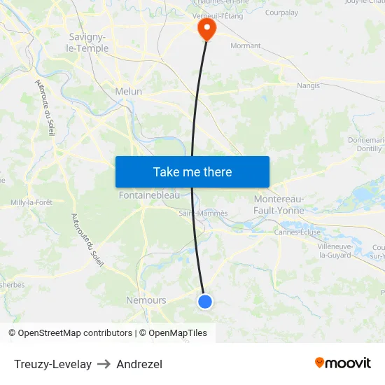 Treuzy-Levelay to Andrezel map