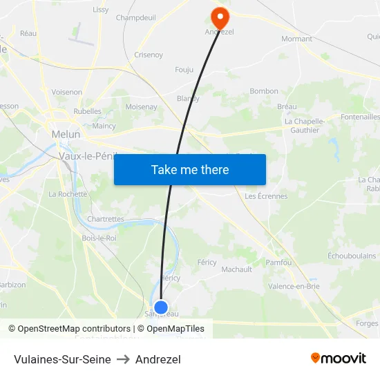 Vulaines-Sur-Seine to Andrezel map