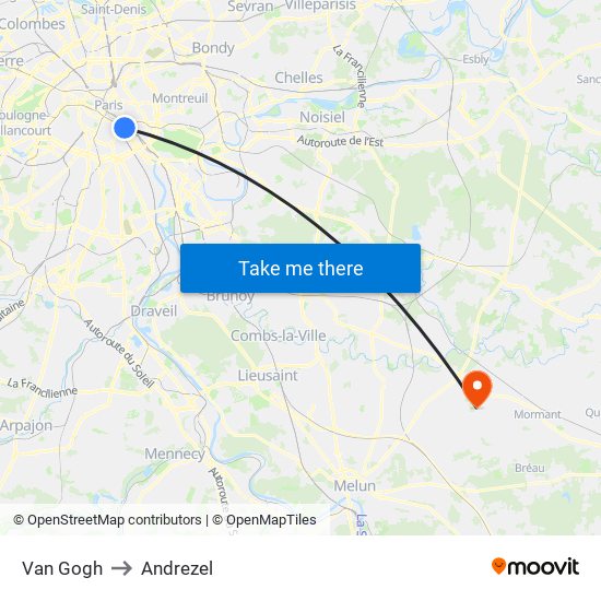 Van Gogh to Andrezel map