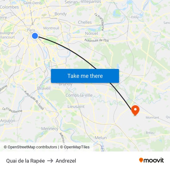 Quai de la Rapée to Andrezel map