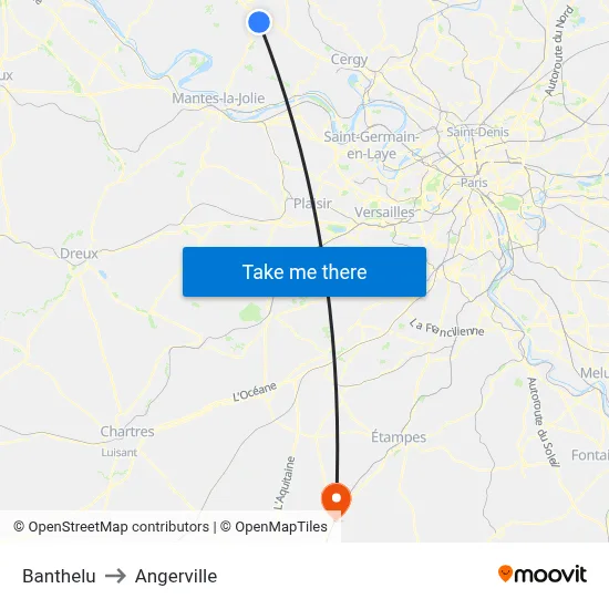 Banthelu to Angerville map