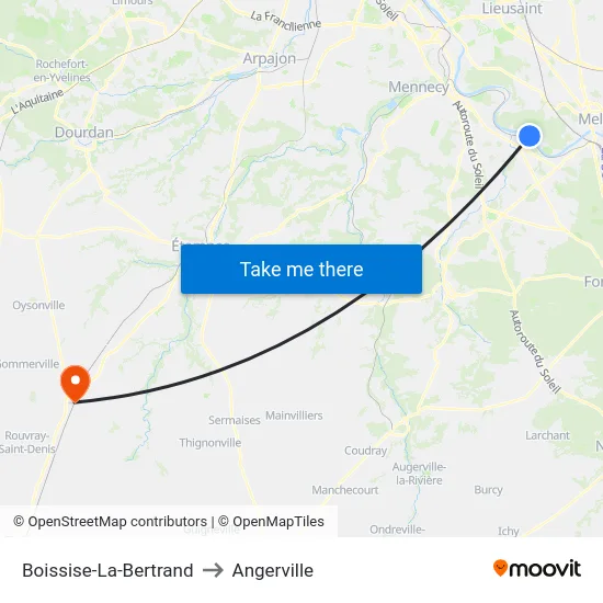 Boissise-La-Bertrand to Angerville map
