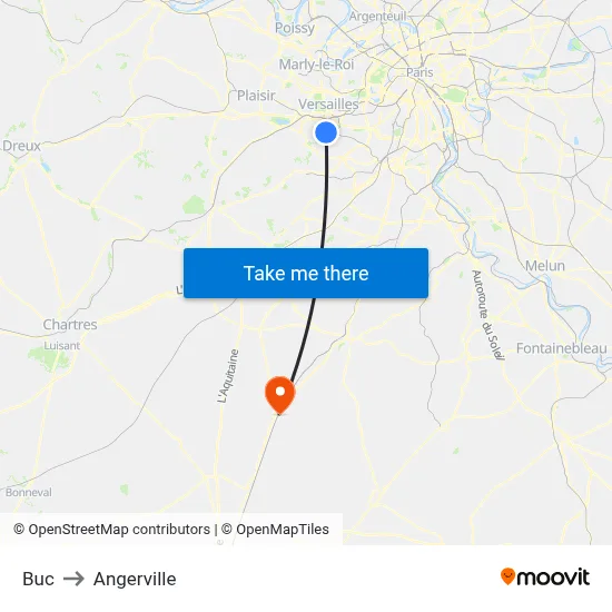 Buc to Angerville map