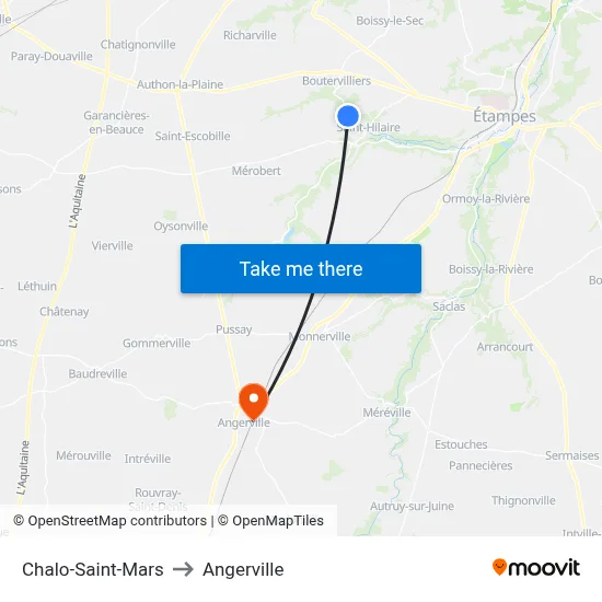 Chalo-Saint-Mars to Angerville map
