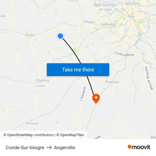 Conde-Sur-Vesgre to Angerville map