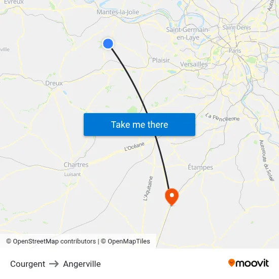 Courgent to Angerville map