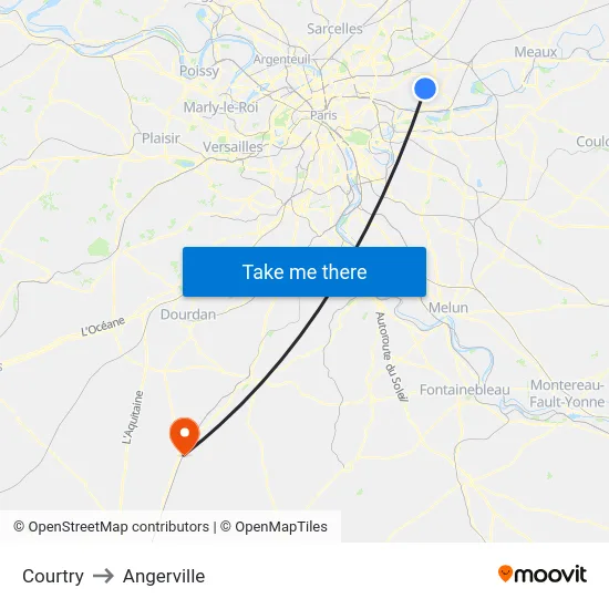 Courtry to Angerville map