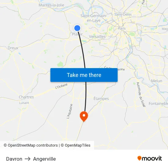 Davron to Angerville map