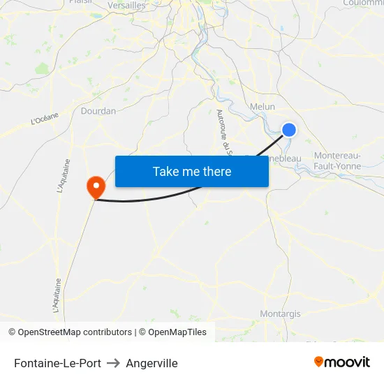 Fontaine-Le-Port to Angerville map